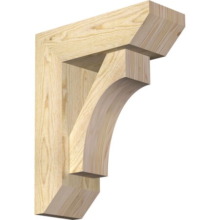 Ekena Millwork Westlake Slat Rough Sawn Bracket w/ Offset Brace, Douglas Fir, 6"W x 16"D x 20"H BKT0604X16X20WTL06RDF